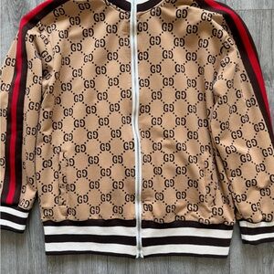 Gucci Beige and Red Logo Track Jacket